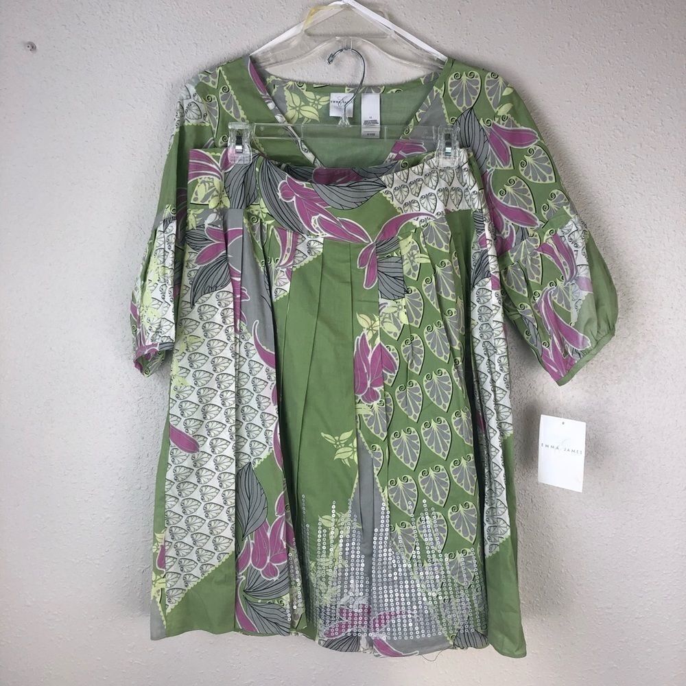 NWT Two Piece Emma James Matching V Neck and Skirt
